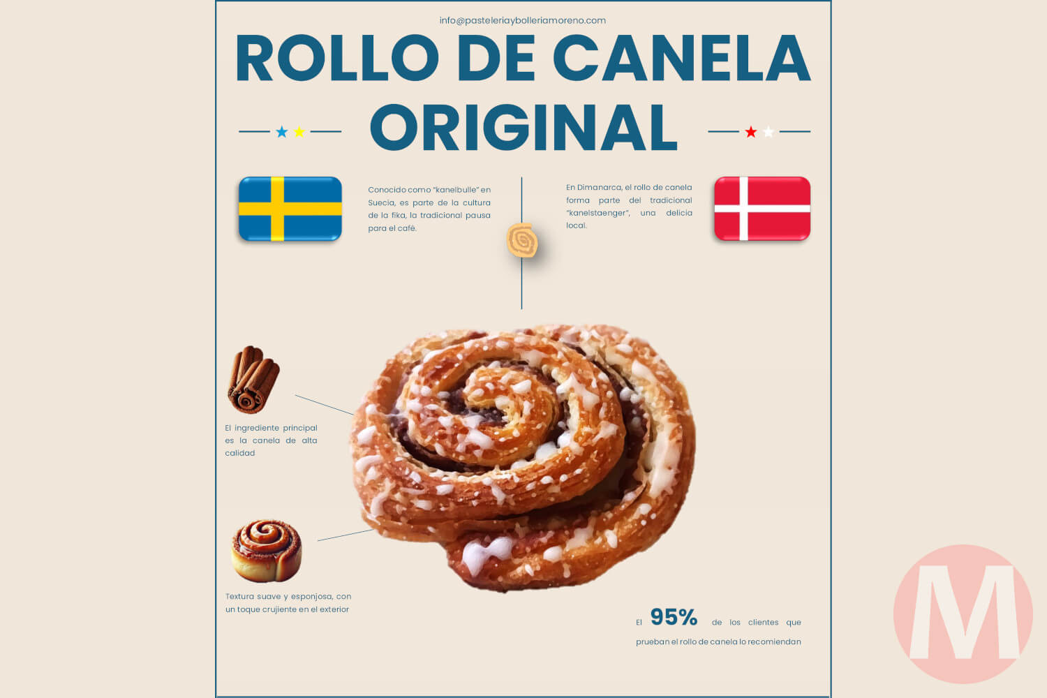 Información sobre los rollos de canela