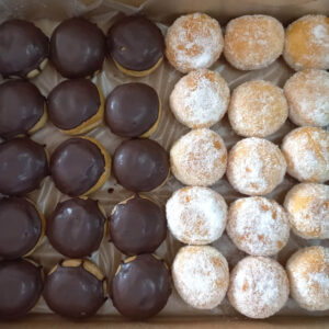 Caja con berlinas chocolate dúo