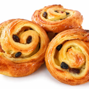 Rollos de crema con pasas